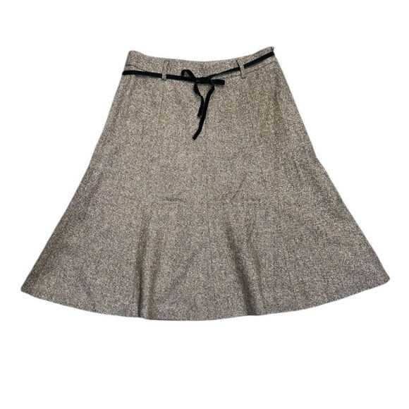 J. Crew Factory Wool Blend Flare Skirt with Velvet Accent Belt Size 2 - Picture 1 of 11
